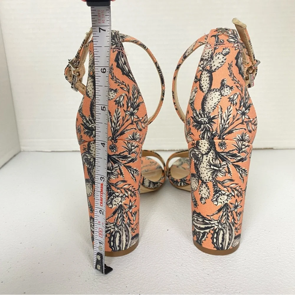 Sam Edelman Yaro Sandals Women’s 6.5M Peach Block Heel Ankle Strap Open Toe - Picture 3 of 11